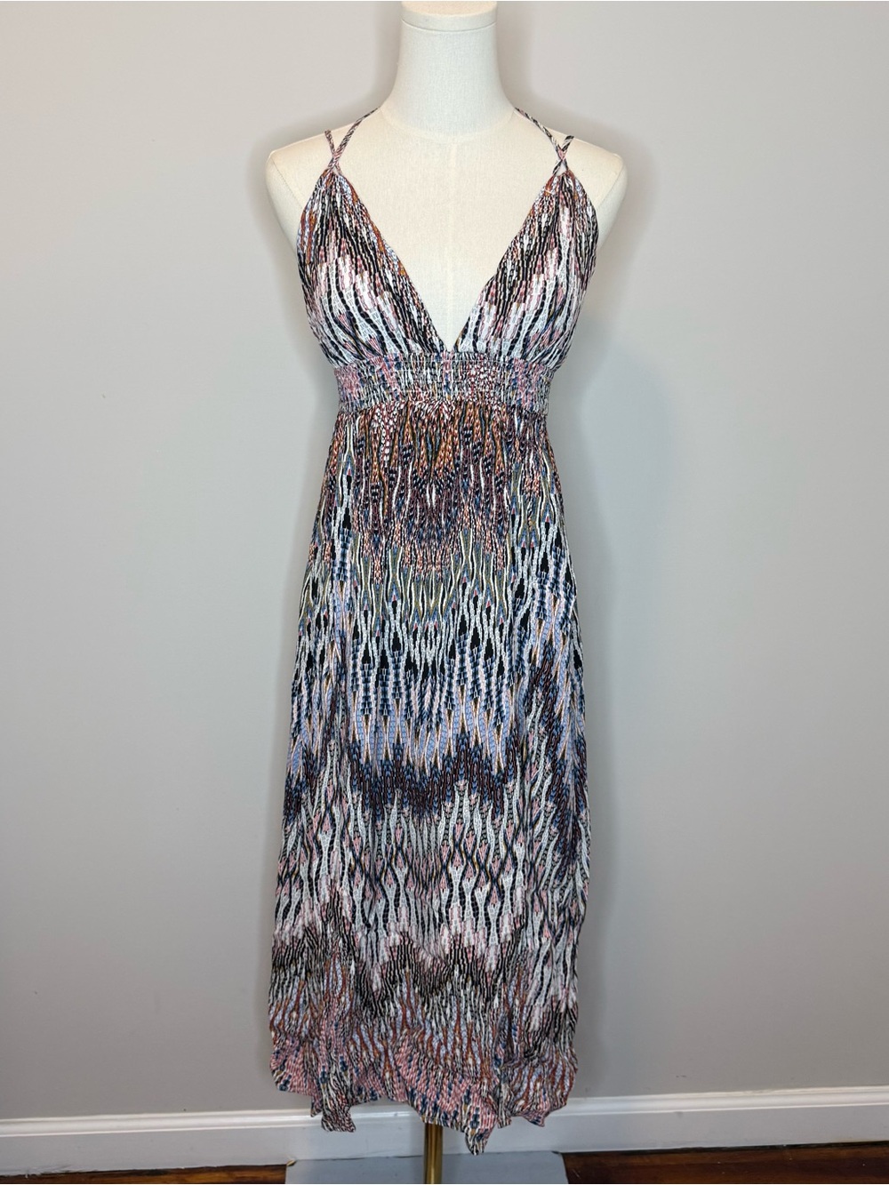 Cupshe Multi-Color Patterned V-Neck Maxi Dress